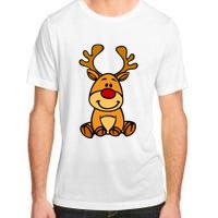 Cute Reindeer Baby Red Nose Christmas Xmas Adult ChromaSoft Performance T-Shirt