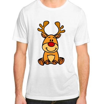 Cute Reindeer Baby Red Nose Christmas Xmas Adult ChromaSoft Performance T-Shirt