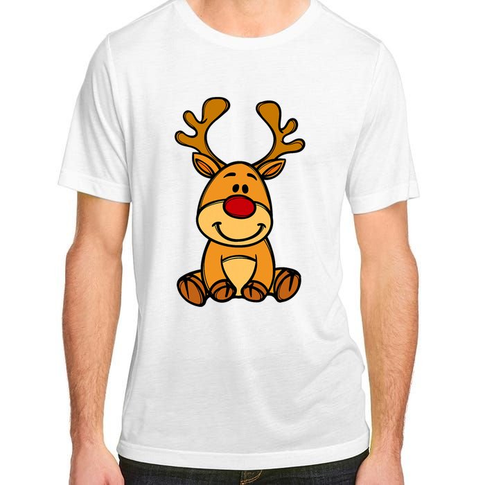 Cute Reindeer Baby Red Nose Christmas Xmas Adult ChromaSoft Performance T-Shirt