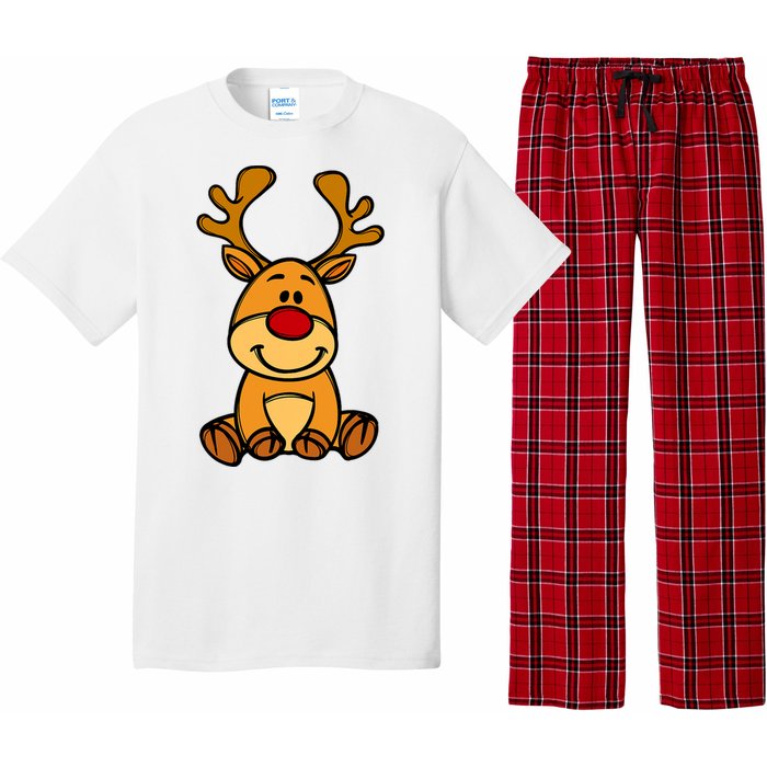 Cute Reindeer Baby Red Nose Christmas Xmas Pajama Set