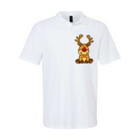 Cute Reindeer Baby Red Nose Christmas Xmas Softstyle Adult Sport Polo