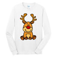 Cute Reindeer Baby Red Nose Christmas Xmas Tall Long Sleeve T-Shirt