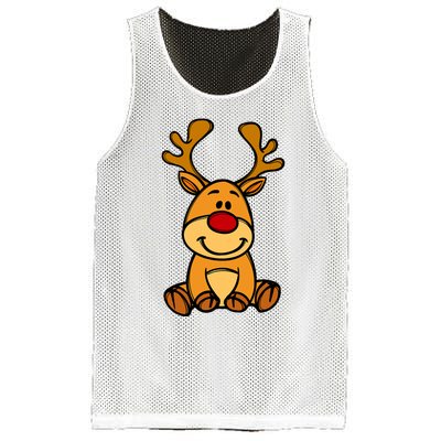 Cute Reindeer Baby Red Nose Christmas Xmas Mesh Reversible Basketball Jersey Tank