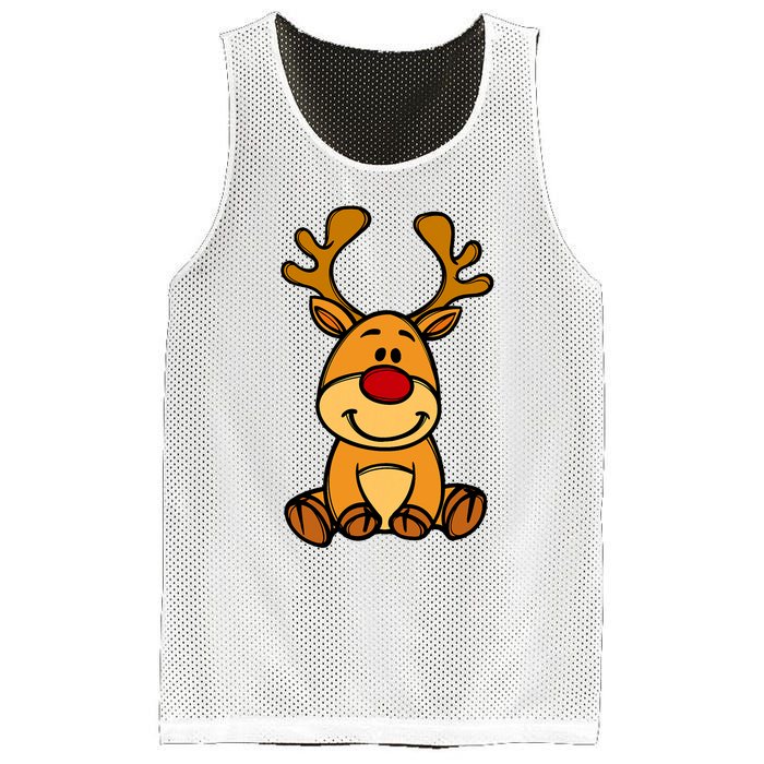 Cute Reindeer Baby Red Nose Christmas Xmas Mesh Reversible Basketball Jersey Tank