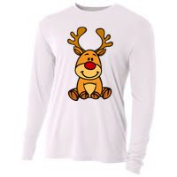 Cute Reindeer Baby Red Nose Christmas Xmas Cooling Performance Long Sleeve Crew