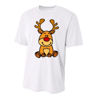 Cute Reindeer Baby Red Nose Christmas Xmas Performance Sprint T-Shirt