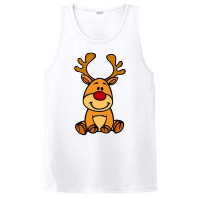 Cute Reindeer Baby Red Nose Christmas Xmas PosiCharge Competitor Tank