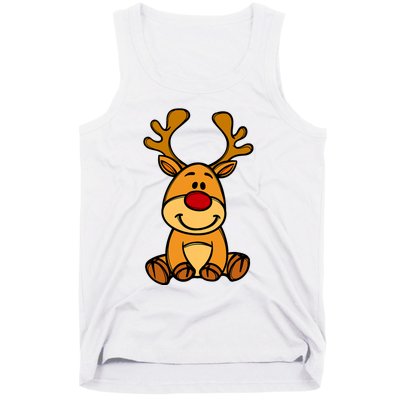 Cute Reindeer Baby Red Nose Christmas Xmas Tank Top