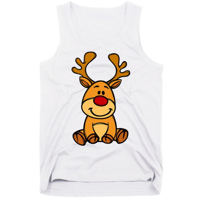 Cute Reindeer Baby Red Nose Christmas Xmas Tank Top