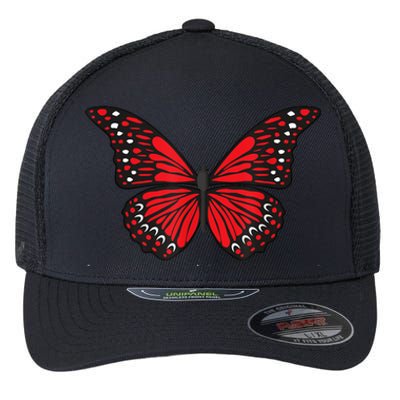 Cute Red Butterfly Flexfit Unipanel Trucker Cap