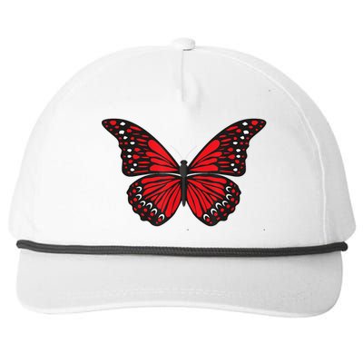 Cute Red Butterfly Snapback Five-Panel Rope Hat