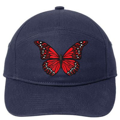 Cute Red Butterfly 7-Panel Snapback Hat