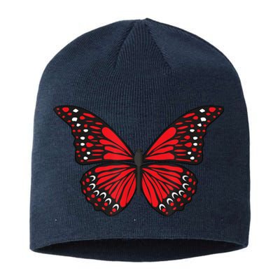 Cute Red Butterfly Sustainable Beanie