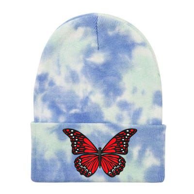 Cute Red Butterfly Tie Dye 12in Knit Beanie