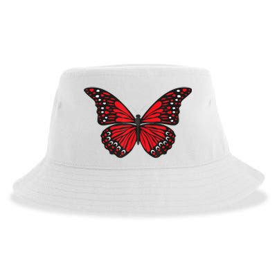 Cute Red Butterfly Sustainable Bucket Hat