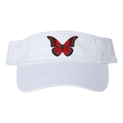 Cute Red Butterfly Valucap Bio-Washed Visor