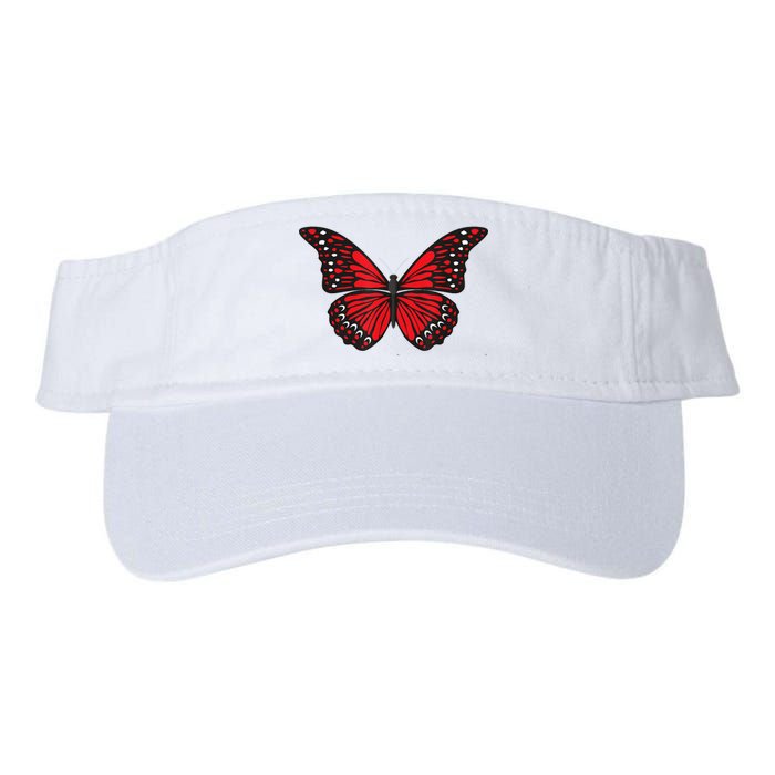 Cute Red Butterfly Valucap Bio-Washed Visor