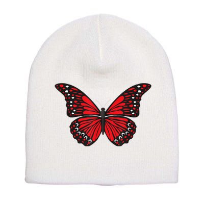 Cute Red Butterfly Short Acrylic Beanie