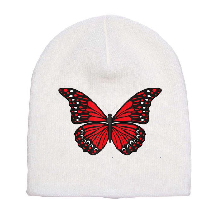 Cute Red Butterfly Short Acrylic Beanie