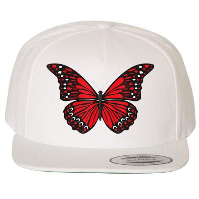 Cute Red Butterfly Wool Snapback Cap