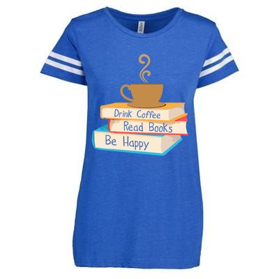 Coffee Read Books Be Happy Cool Gift Enza Ladies Jersey Football T-Shirt