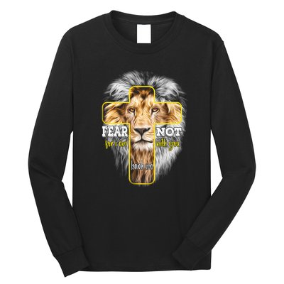 Christian Religious Bible Verse Sayings Lion Fear Scripture Long Sleeve Shirt