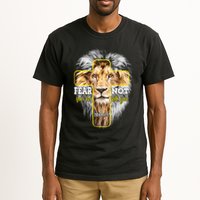 Christian Religious Bible Verse Sayings Lion Fear Scripture Tall T-Shirt
