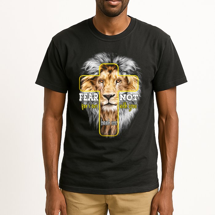 Christian Religious Bible Verse Sayings Lion Fear Scripture Tall T-Shirt