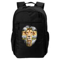 Christian Religious Bible Verse Sayings Lion Fear Scripture Backpack