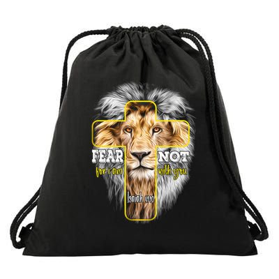 Christian Religious Bible Verse Sayings Lion Fear Scripture Drawstring Bag