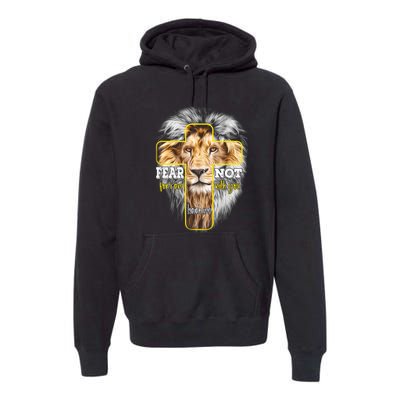 Christian Religious Bible Verse Sayings Lion Fear Scripture Premium Hoodie