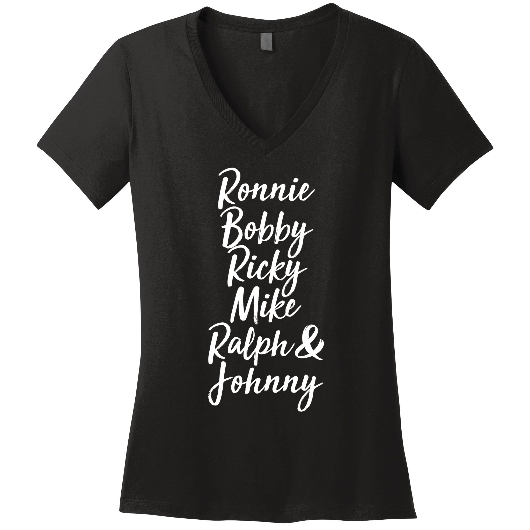 Cool Ronnie Bobby Ricky Mike Ralph And Johnny Women's V-Neck T-Shirt