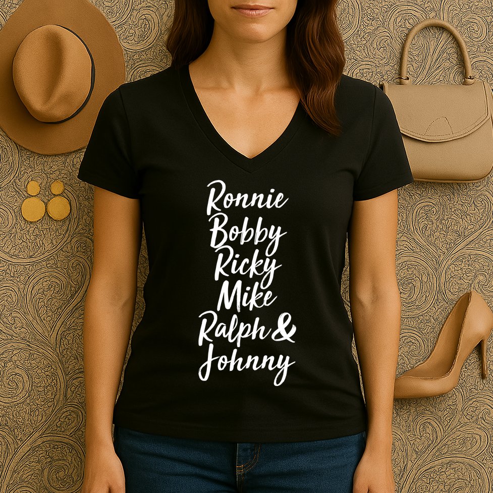Cool Ronnie Bobby Ricky Mike Ralph And Johnny Women's V-Neck T-Shirt