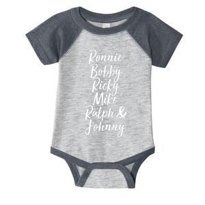 Cool Ronnie Bobby Ricky Mike Ralph And Johnny Infant Baby Jersey Bodysuit