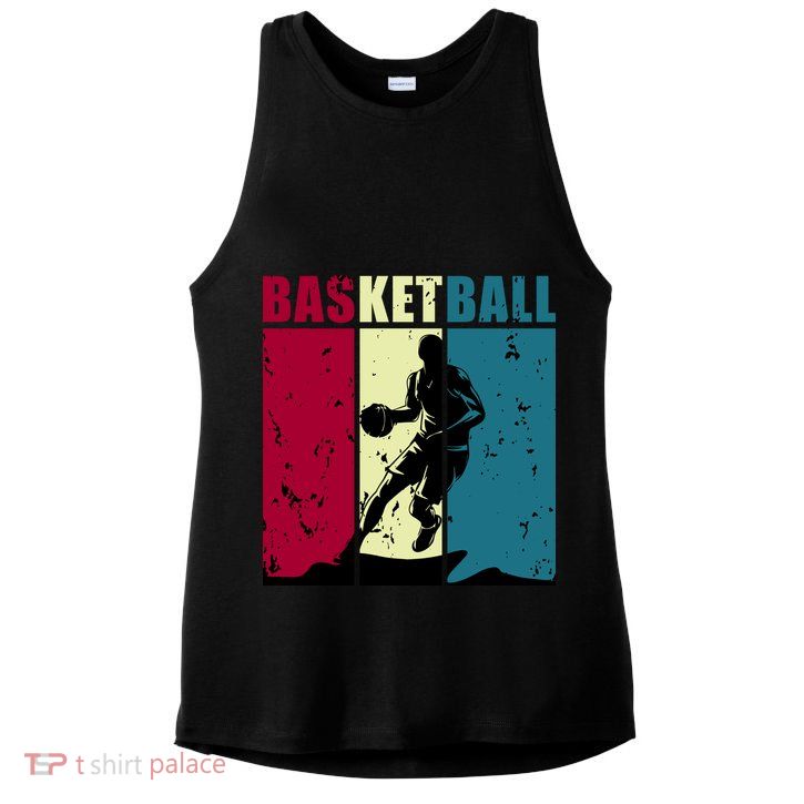 Classic Retro Basketball Ladies PosiCharge Tri-Blend Wicking Tank