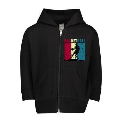 Classic Retro Basketball Toddler Zip Fleece Hoodie