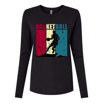 Classic Retro Basketball Womens Cotton Relaxed Long Sleeve T-Shirt