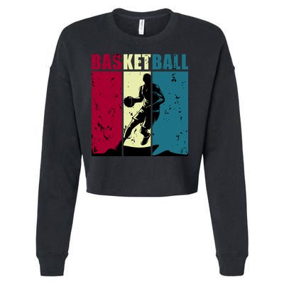 Classic Retro Basketball Cropped Pullover Crew
