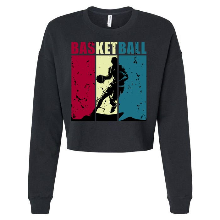 Classic Retro Basketball Cropped Pullover Crew