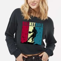 Classic Retro Basketball Cropped Pullover Crew