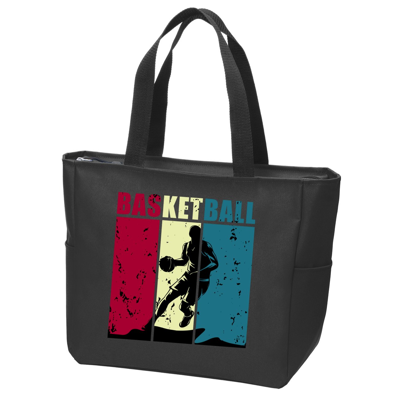 Classic Retro Basketball Zip Tote Bag