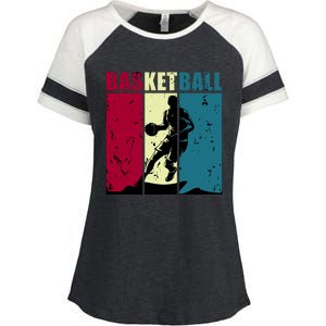 Classic Retro Basketball Enza Ladies Jersey Colorblock Tee