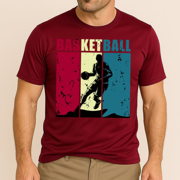 Classic Retro Basketball Cooling Performance Crew T-Shirt