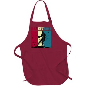 Classic Retro Basketball Full-Length Apron With Pockets