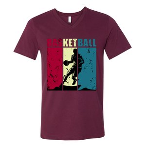 Classic Retro Basketball V-Neck T-Shirt