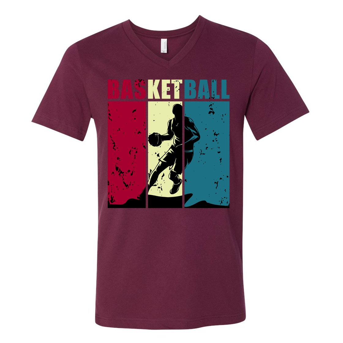 Classic Retro Basketball V-Neck T-Shirt