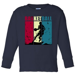 Classic Retro Basketball Toddler Long Sleeve Shirt