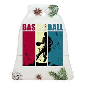 Classic Retro Basketball Ceramic Bell Ornament