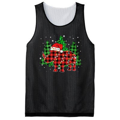 Classic Red & Black Christmas Buffalo Plaid Rhino Pajamas Mesh Reversible Basketball Jersey Tank