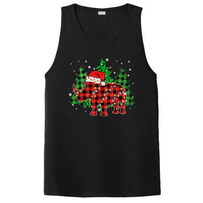 Classic Red & Black Christmas Buffalo Plaid Rhino Pajamas PosiCharge Competitor Tank